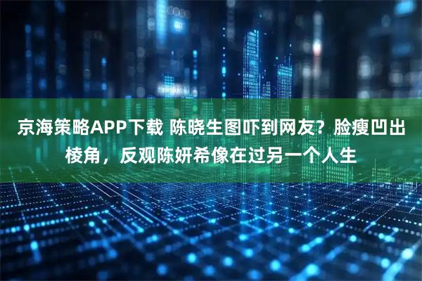 京海策略APP下载 陈晓生图吓到网友？脸瘦凹出棱角，反观陈妍希像在过另一个人生